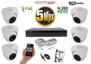 Monitorrs Security IP 6 kamerový set 5 Mpix WDome (6080K6) (Monitorrs Security)