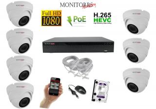 Monitorrs Security IP 7 kamerový set 2 Mpix WDome (6001K7) (Monitorrs Security)
