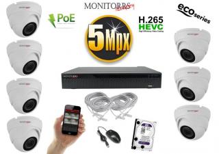 Monitorrs Security IP 7 kamerový set 5 Mpix WDome (6080K7) (Monitorrs Security)