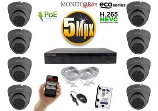 Monitorrs Security IP 8 kamerový set 5 Mpix GDome (6081K8) (Monitorrs Security)