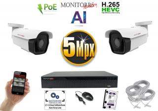 Monitorrs Security park AI IP 2 kamerový set 5 Mpix WTube (6185K2) (Monitorrs Security)