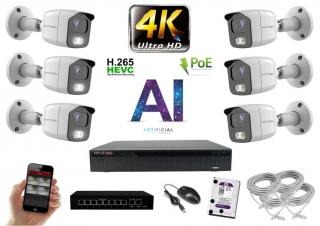 MS 4K IP 6 kamerový set so switchom 8 Mpix WTube (6378K6B)  (Monitorrs Security)