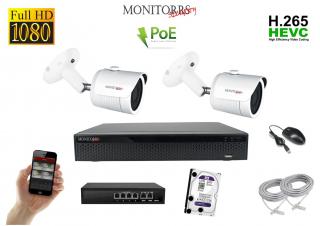 MS IP 2 kamerový set so switchom 2 Mpix WTube (6002K2B) (Monitorrs Security)