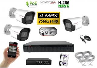 MS IP 3 kamerový set so switchom 4 Mpix WTube Plast (6024K3B) (Monitorrs Security)