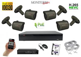 MS IP 4 kamerový set so switchom 2 Mpix GTube (6170K4B) (Monitorrs Security)