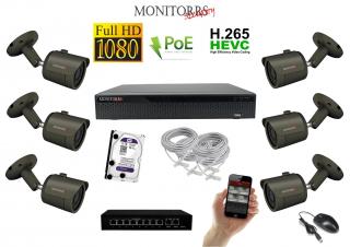 MS IP 6 kamerový set so switchom 2 Mpix GTube (6170K6B) (Monitorrs Security)