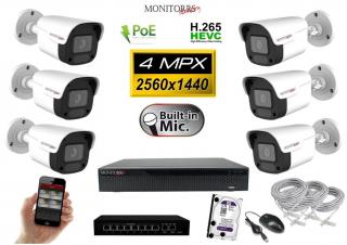 MS IP 6 kamerový set so switchom 4 Mpix WTube Plast (6024K6B) (Monitorrs Security)