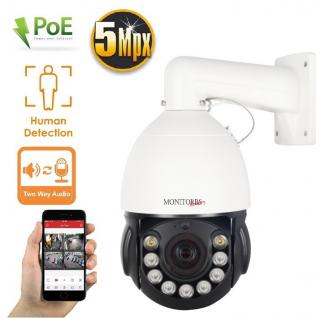 MS PTZ IP KAMERA, 5MP, 18X ZOOM, 120M IR, 40M BIELA ​​LED, POE, DETEKCIA A SLEDOVANIE ĽUDÍ (6098) (Monitorrs Security)