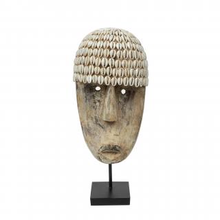 BAZAR BIZAR The Cowrie Mask on Stand - Medium stojacia dekorácia