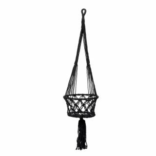 BAZAR BIZAR The Macrame Plant Holder - Black - L váza