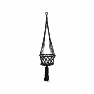 BAZAR BIZAR The Macrame Plant Holder - Black - M váza