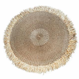 BAZAR BIZAR The Raffia Fringed Carpet - Natural - 150 koberec