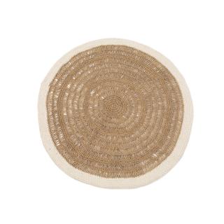 BAZAR BIZAR The Seagrass & Cotton Round Carpet - Natural White - 100 koberec