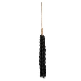 BAZAR BIZAR The Wooden Beads Tassel - Black závesná dekorácia