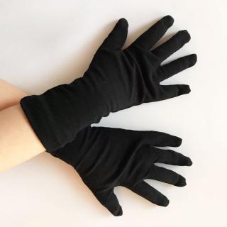 Bavlnené elastické rukavice čierne dámske
