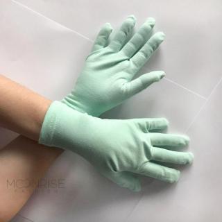 Bavlnené elastické rukavice mint detské