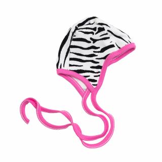 BIO Kojenecká čiapka - Zebra pink