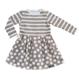 BIO šaty - Dots and Stripes grey