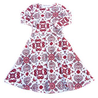 Dámske šaty - Red folk ornament 3/4 rukáv