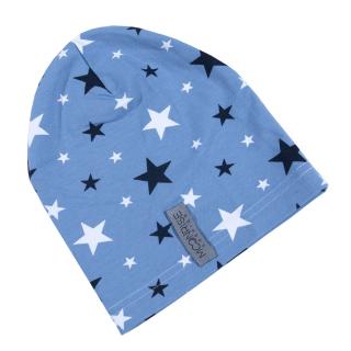 Jednostranná detská čiapka - blue-stars