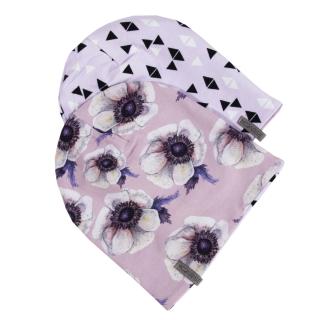 Obojstranná detská čiapka -  violet flower