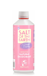 Sprejový dezodorant Salt of the Earth levanduľa a vanilka - náhradná náplň 500ml (Najobľúbenejší prírodný dezodorant s vôňou levandule a vanilky)