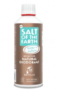 Sprejový dezodorant Salt of the Earth zázvor a jazmín - náhradná náplň 500ml (Pre spoľahlivú ochranu po celý deň)