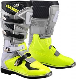 GAERNE detské mx čižmy, model GX-J junior, čierno-bielo-žlté fluo