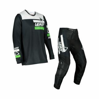LEATT cross set tričko+nohavice, model Moto Ride Kit 3.5 Junior, čierno-biely
