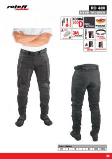 ROLEFF textilné nohavice, model MESH s membránou Z-liner, termovložkou, čierne