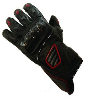 TORX kožené rukavice, model red devil, čierne
