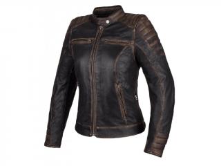 Dámská kožená moto bunda Carmen Vintage černo-hnědá Veľkosť: L