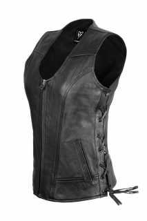Dámská kožená vesta na motorku TXR Roxy černá Veľkosť: XL