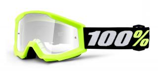 Detské motokrosové okuliare 100% Strata Mini žlté s čírym plexi
