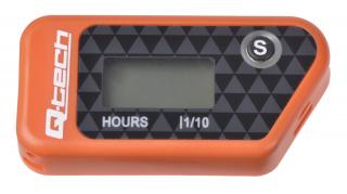 Merač motohodín bezdrôtový s nulovateľným počítadlom Q-TECH oranžový