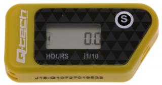 Merač motohodín bezdrôtový s nulovateľným počítadlom Q-TECH žltý