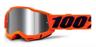 Motokrosové okuliare 100% Accuri 2 oranžové so zrkadlovo strieborným plexi