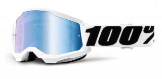 Motokrosové okuliare 100% Strata 2 Everest so zrkadlovým modrým plexi