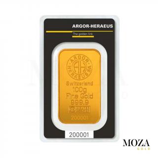 Investičné zlato - tehlička 100 g - ARGOR-HERAEUS