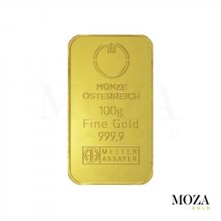 Investičné zlato - tehlička 100 g - Munze Osterreich
