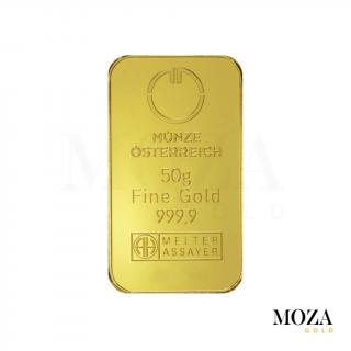Investičné zlato - tehlička 50 g - Munze Osterreich