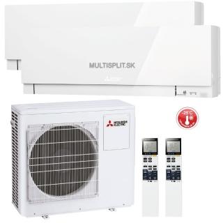 Klimatizácia multisplit Mitsubishi 2x 3,5kW EF35VGKW + vonk.j. Hyper Heating 5,3kW MXZ-2F53VFHZ  (s vonkajšou jednotkou Hyper Heating)