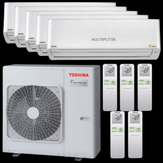 Klimatizácia Toshiba Daiseikai 9 multisplit 5x 2,5kW + vonkajšia j. 10kW