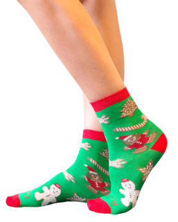 Ponožky perníky (zelené) Veľkosť: 31 - 34