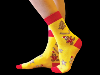 Ponožky perníky (žlté) Veľkosť: 31 - 34
