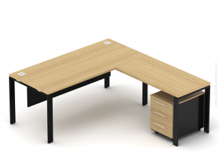 Kancelárska zostava EPIC Z11 U, voliteľná dĺžka stola 160/180cm, dĺžka s prístavným stolom 160/180cm (Zostava pre jednu osobu)