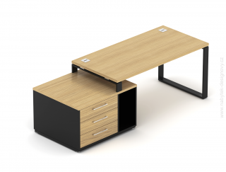 Kancelárska zostava EPIC Z3 O, voliteľná dĺžka stola 160/180cm, voliteľná varianta L/P (Zostava pre jednu osobu)