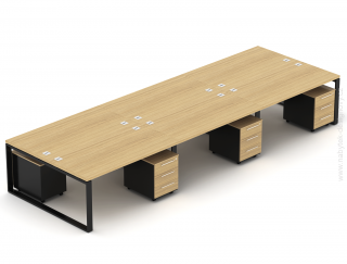 Kancelárska zostava EPIC Z39 O, voliteľná dĺžka stola 360/420/480/540cm (Zostava pre 6 osôb)