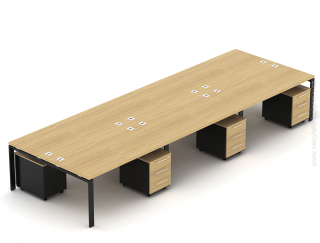 Kancelárska zostava EPIC Z39 U, voliteľná dĺžka stola 360/420/480/540cm (Zostava pre 6 osôb)