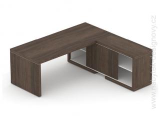 Manažérska zostava stola s komodou SOLID Z1, voliteľná dĺžka stola 160/180/200cm (Manažérska zostava SOLID Z1, stôl s komodou, voliteľná dĺžka stola 160/180/200cm)